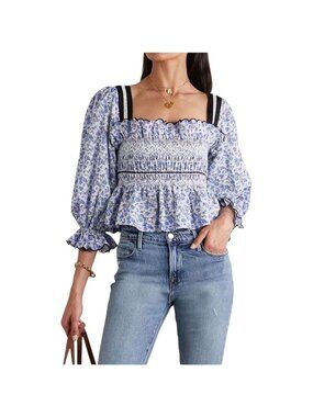 Lug Von Siga Peasant Top Blue Size 40(M) Cottagecore Renaissance Fairy Prairie
